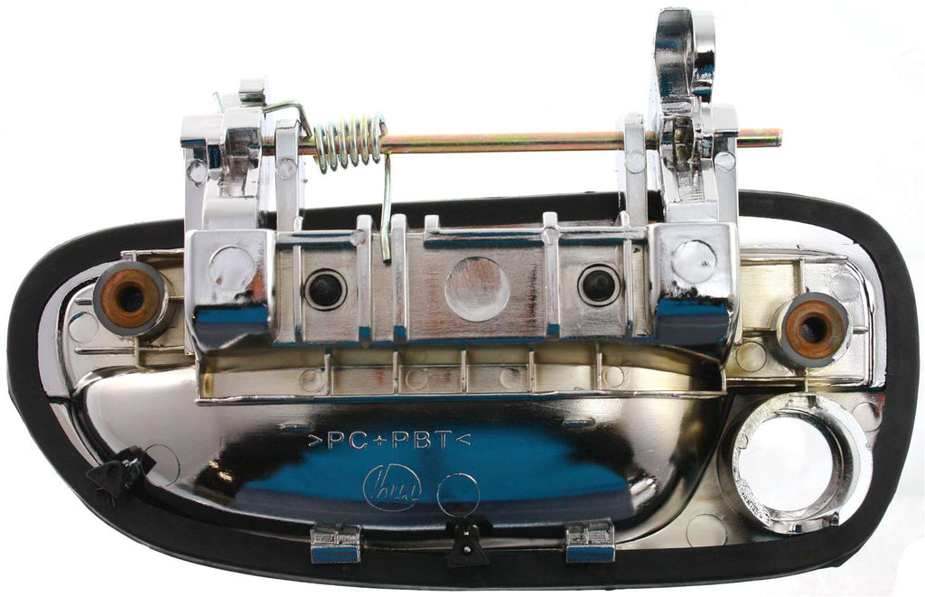 ACCENT 00-06 EXTERIOR FRONT DOOR HANDLE RH, All Chrome, Plastic, w/ Keyhole, Hatchback/Sedan