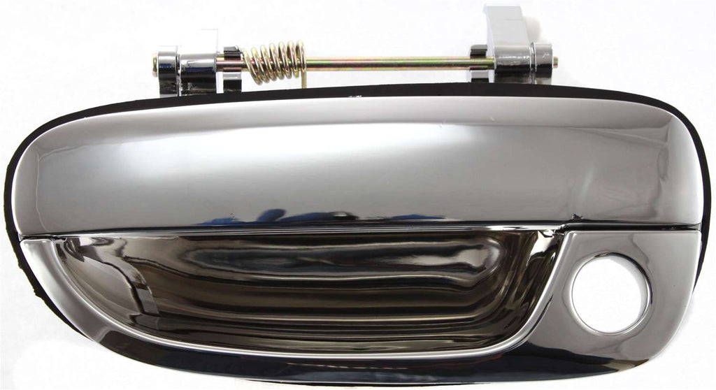ACCENT 00-06 EXTERIOR FRONT DOOR HANDLE LH, All Chrome, Plastic, w/ Keyhole, Hatchback/Sedan