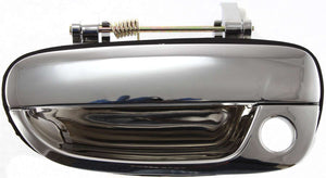 ACCENT 00-06 EXTERIOR FRONT DOOR HANDLE LH, All Chrome, Plastic, w/ Keyhole, Hatchback/Sedan