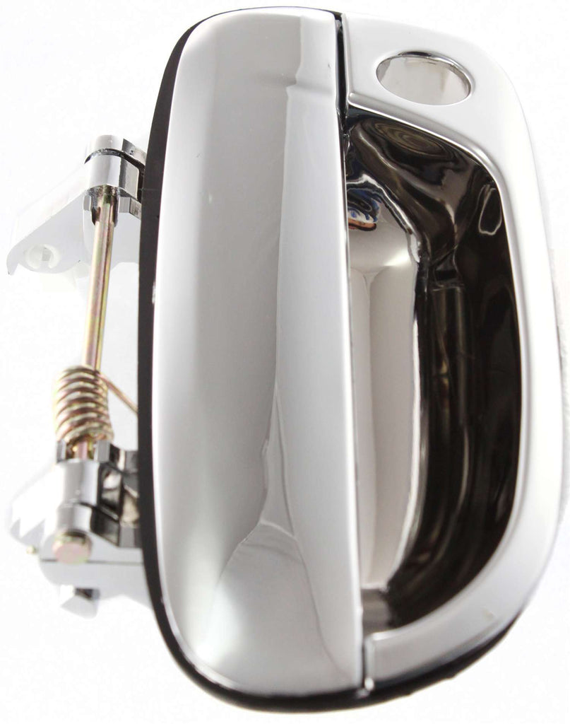 ACCENT 00-06 EXTERIOR FRONT DOOR HANDLE LH, All Chrome, Plastic, w/ Keyhole, Hatchback/Sedan