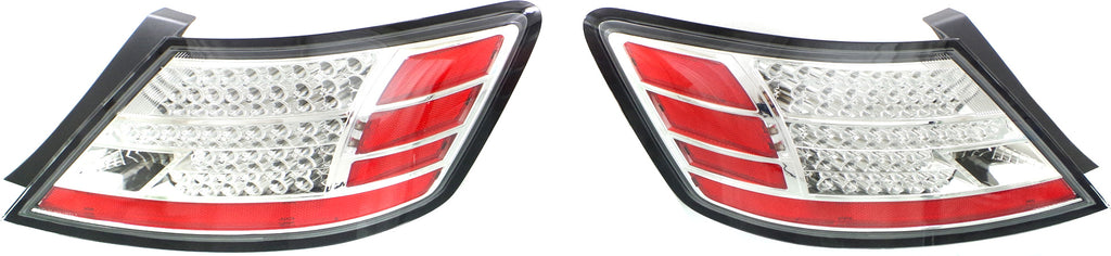 CIVIC 06-08 CLEAR TAIL LAMP RH and LH, Assembly, LED, Chrome, Set of 2, Coupe