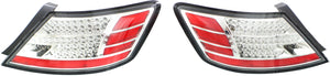CIVIC 06-08 CLEAR TAIL LAMP RH and LH, Assembly, LED, Chrome, Set of 2, Coupe