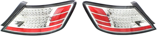 CIVIC 06-08 CLEAR TAIL LAMP RH and LH, Assembly, LED, Chrome, Set of 2, Coupe