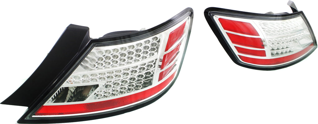 CIVIC 06-08 CLEAR TAIL LAMP RH and LH, Assembly, LED, Chrome, Set of 2, Coupe