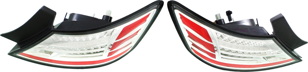 CIVIC 06-08 CLEAR TAIL LAMP RH and LH, Assembly, LED, Chrome, Set of 2, Coupe