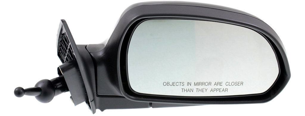 ELANTRA 01-06 MIRROR RH, Manual Remote, Manual Folding, Non-Heated, Paintable, w/o Auto Dimming, BSD, Memory, and Signal Light