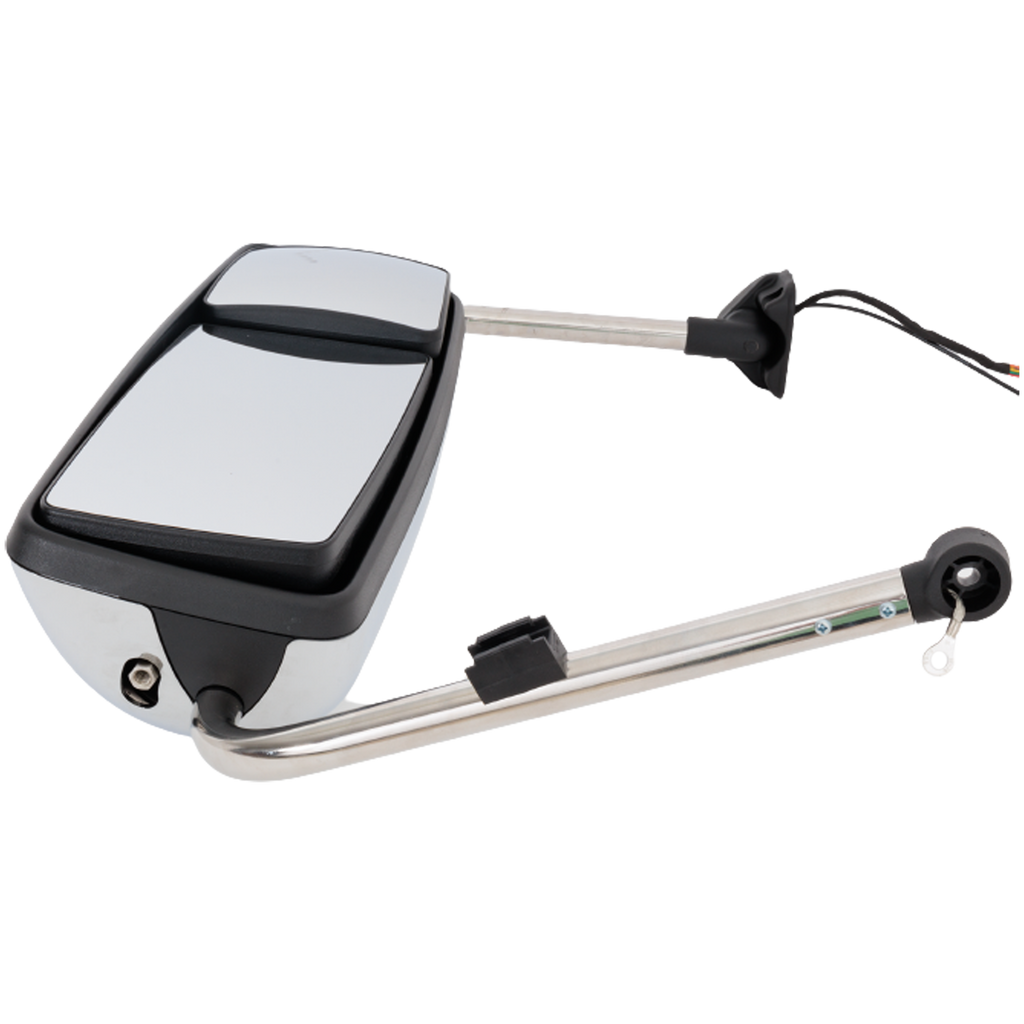 INTERNATIONAL PROSTAR 09-12/WORKSTAR 08-12 TOWING MIRROR RH, Power, Non-Folding, Heated, Chrome, w/ Signal Light, w/ CB Antenna Provision, w/o bracket