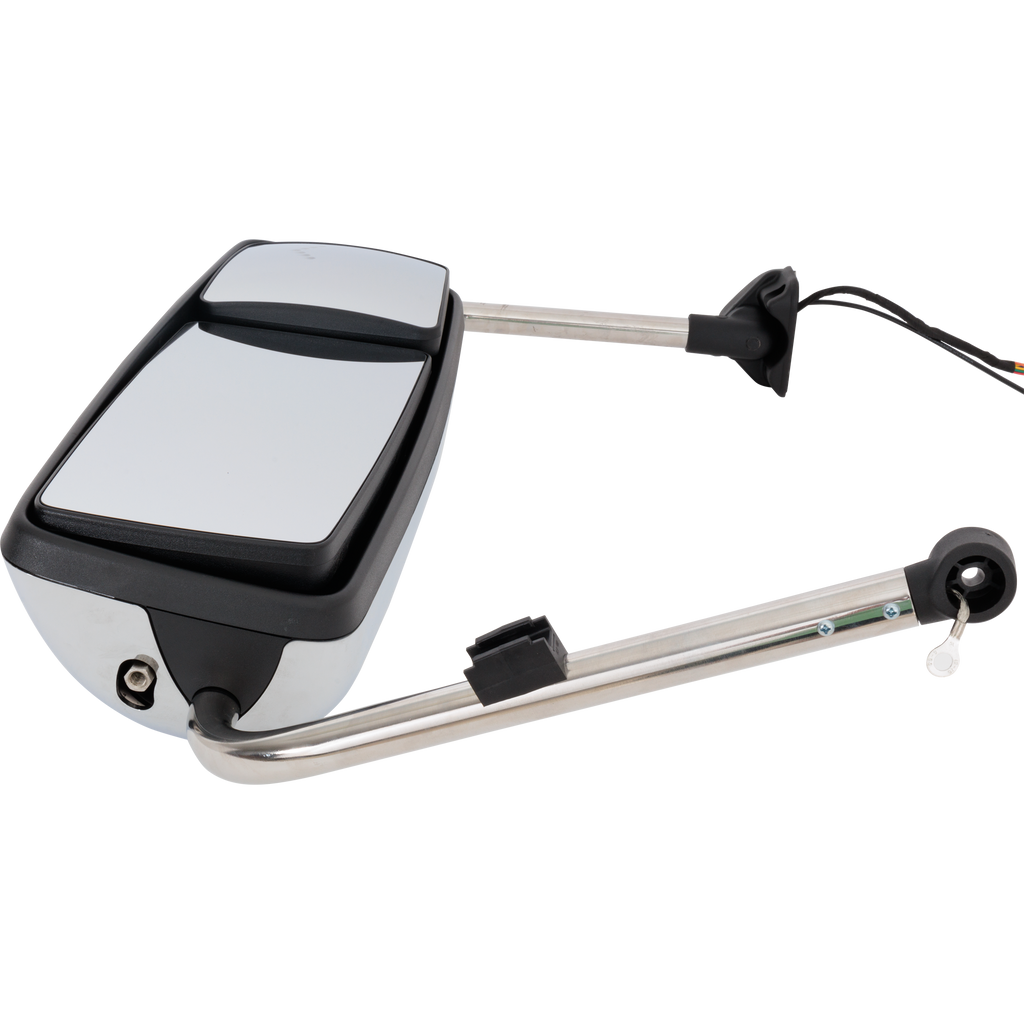 INTERNATIONAL PROSTAR/WORKSTAR 08-12 TOWING MIRROR RH, Manual Adjust, Heated, Chrome, w/ Signal Light, w/ CB Antenna Provision