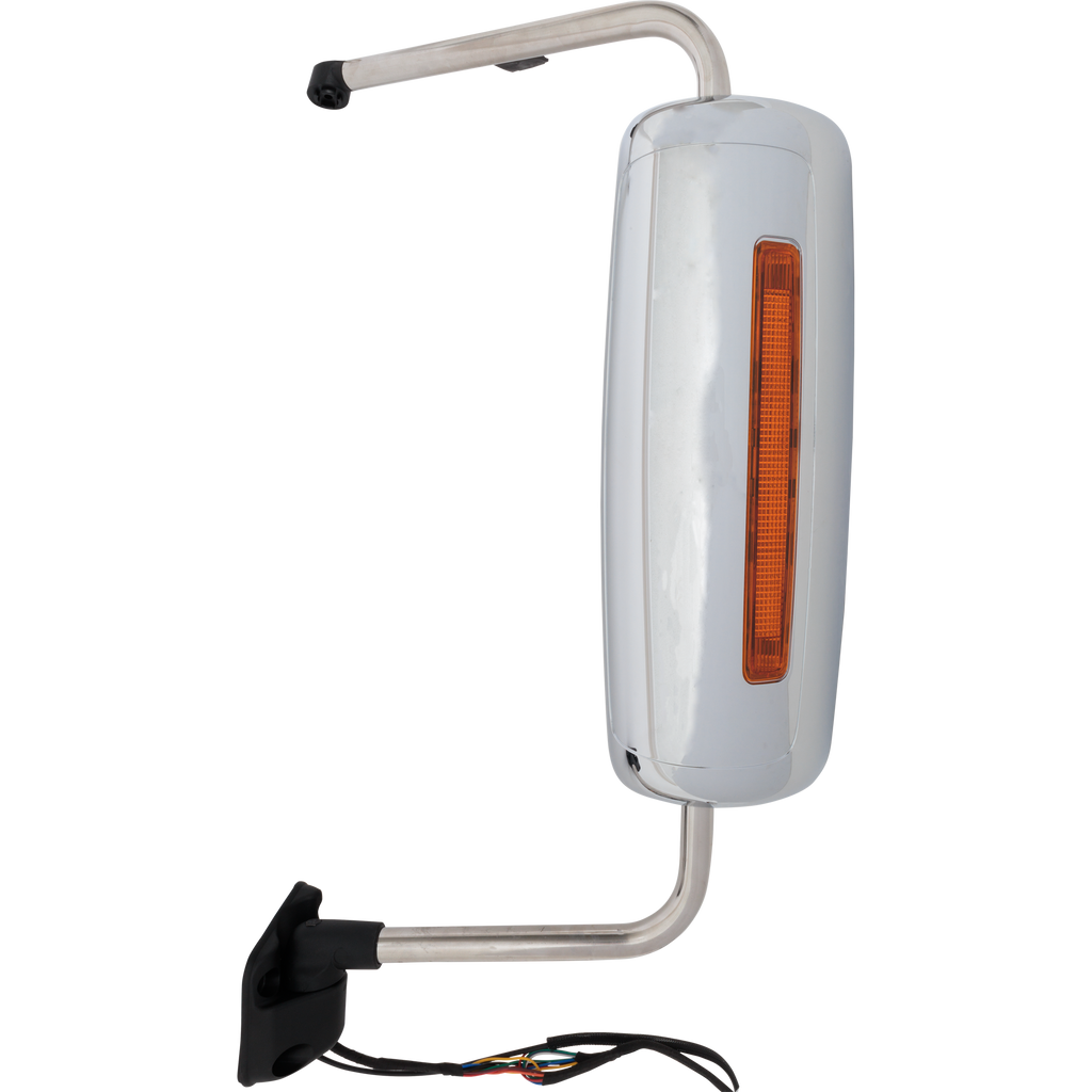INTERNATIONAL PROSTAR/WORKSTAR 08-12 TOWING MIRROR LH, Manual Adjust, Non-Folding, Heated, Chrome, w/ Signal Light, w/o CB Antenna Provision