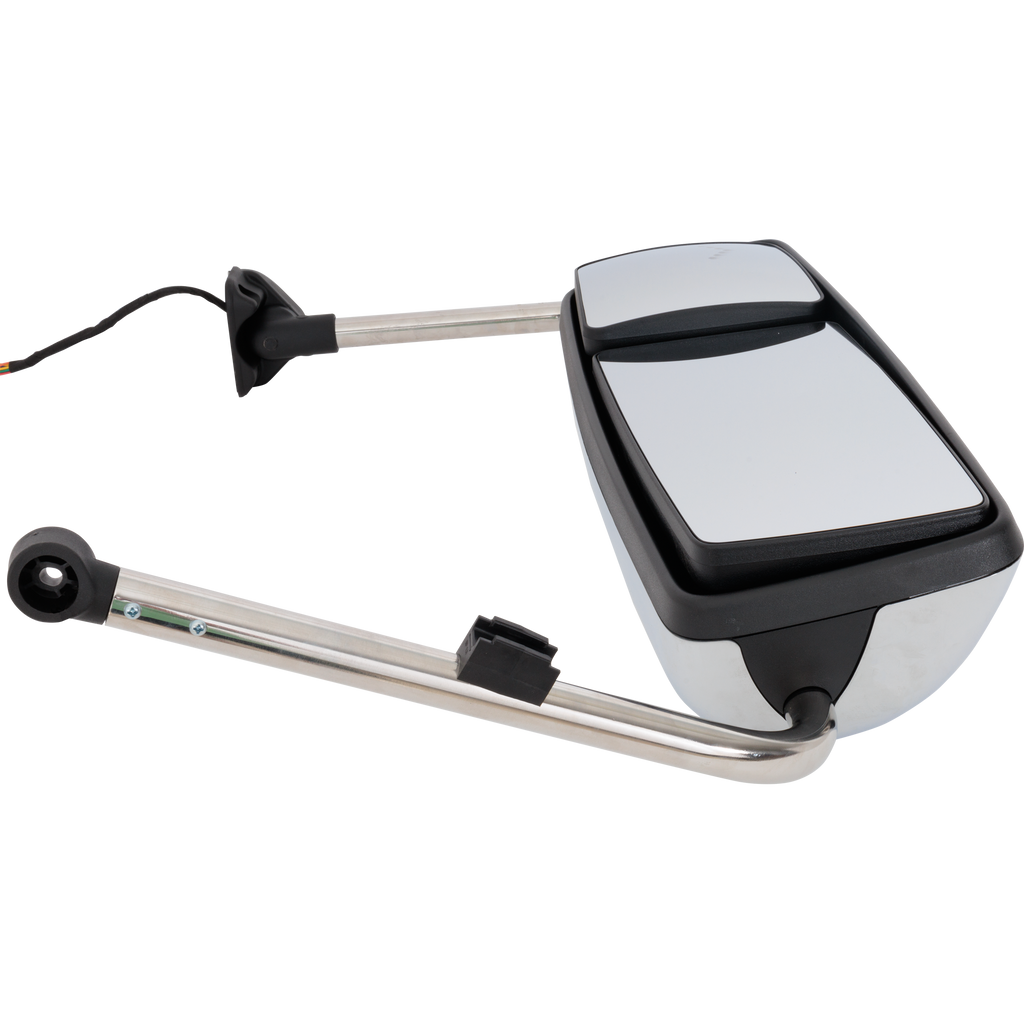 INTERNATIONAL PROSTAR/WORKSTAR 08-12 TOWING MIRROR LH, Manual Adjust, Non-Folding, Heated, Chrome, w/ Signal Light, w/o CB Antenna Provision