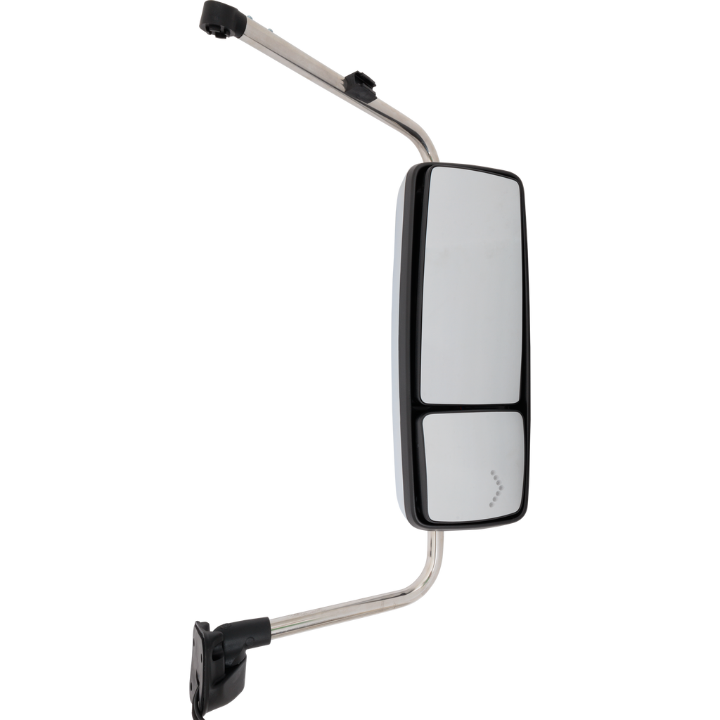 INTERNATIONAL PROSTAR/WORKSTAR 08-12 TOWING MIRROR RH, Manual Adjust, Non-Folding, Heated, Chrome, w/ Signal Light, w/o CB Antenna Provision