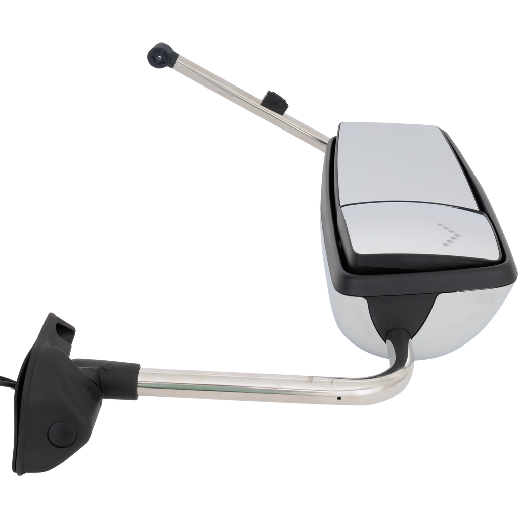 INTERNATIONAL PROSTAR/WORKSTAR 08-12 TOWING MIRROR RH, Manual Adjust, Non-Folding, Heated, Chrome, w/ Signal Light, w/o CB Antenna Provision