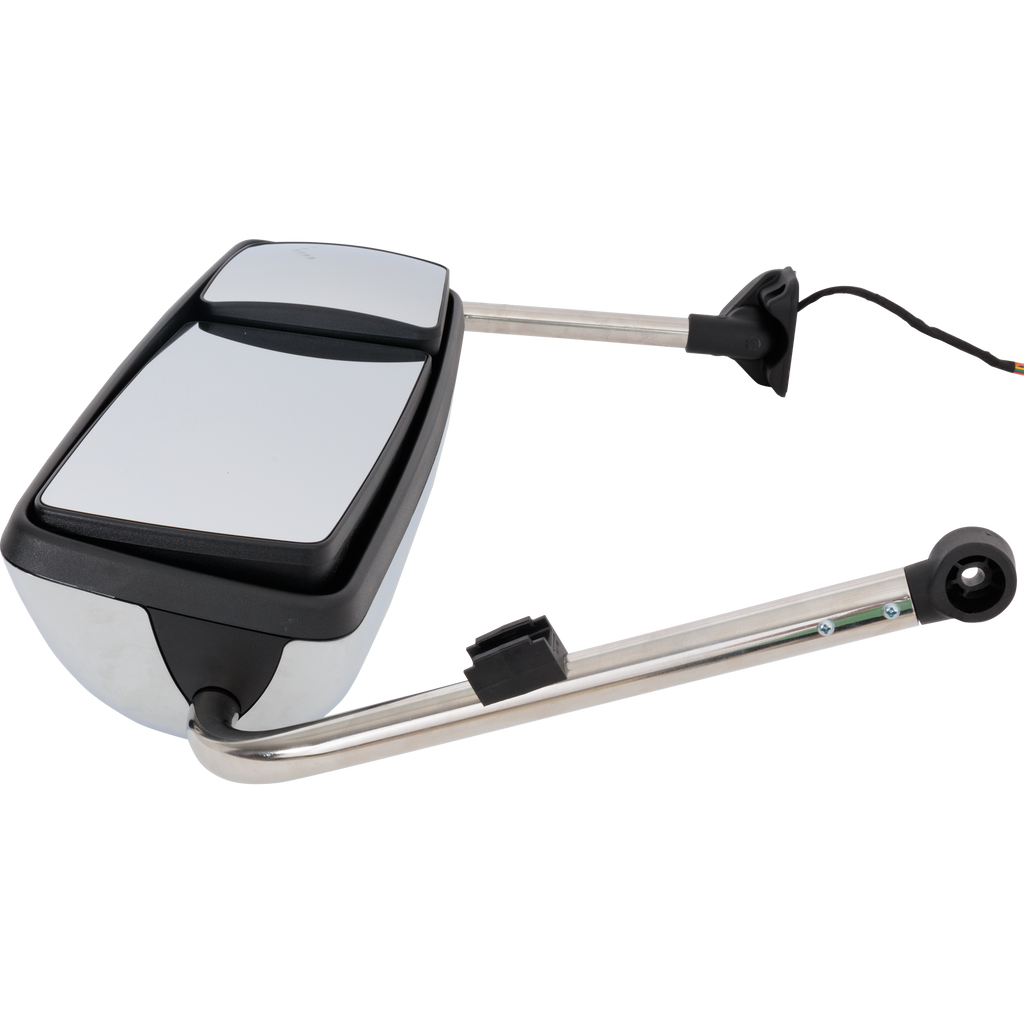 INTERNATIONAL PROSTAR/WORKSTAR 08-12 TOWING MIRROR RH, Manual Adjust, Non-Folding, Heated, Chrome, w/ Signal Light, w/o CB Antenna Provision