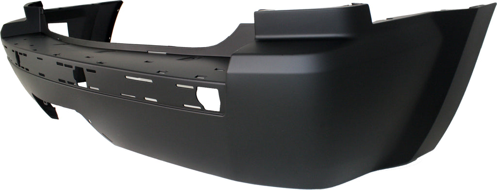 GRAND CHEROKEE 05-10 REAR BUMPER COVER, Primed, w/ Chrome Insert, w/ Tow Hook Holes, Exc. SRT-8 Model