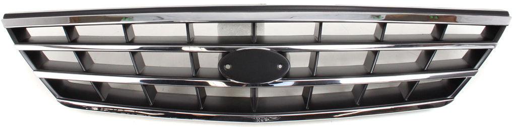 SPECTRA 00-04 GRILLE, Plastic, Chrome Shell/Painted Black Insert, Sedan