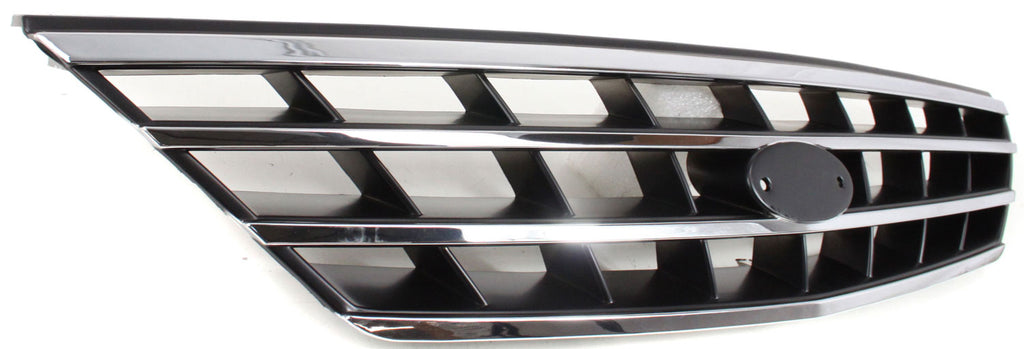 SPECTRA 00-04 GRILLE, Plastic, Chrome Shell/Painted Black Insert, Sedan