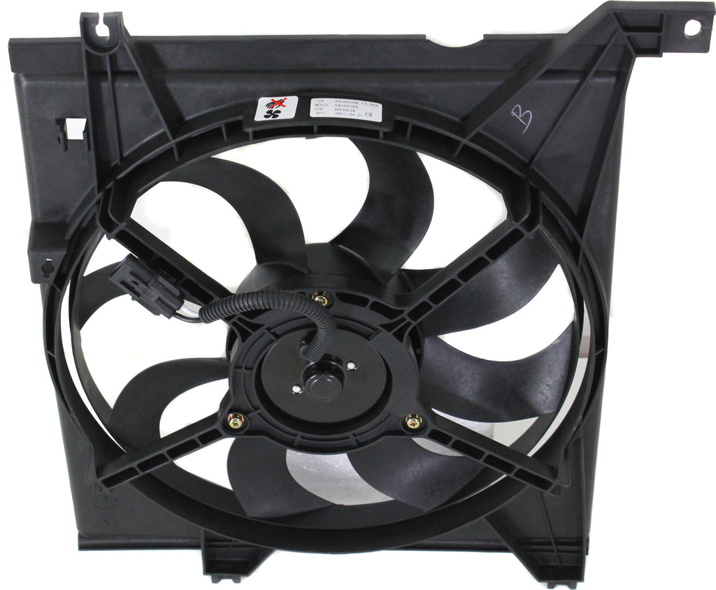 SPECTRA 04-09 RADIATOR FAN ASSEMBLY, LH, New Body Style