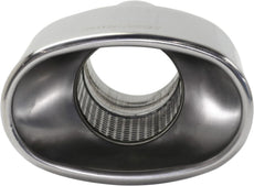 Stainless Steel Exhaust Tip Oval resonated 2.5\ inlet / 3.5\