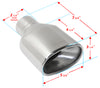 Stainless Steel Exhaust Tip Oval resonated 2.5\ inlet / 3.5\" outlet"