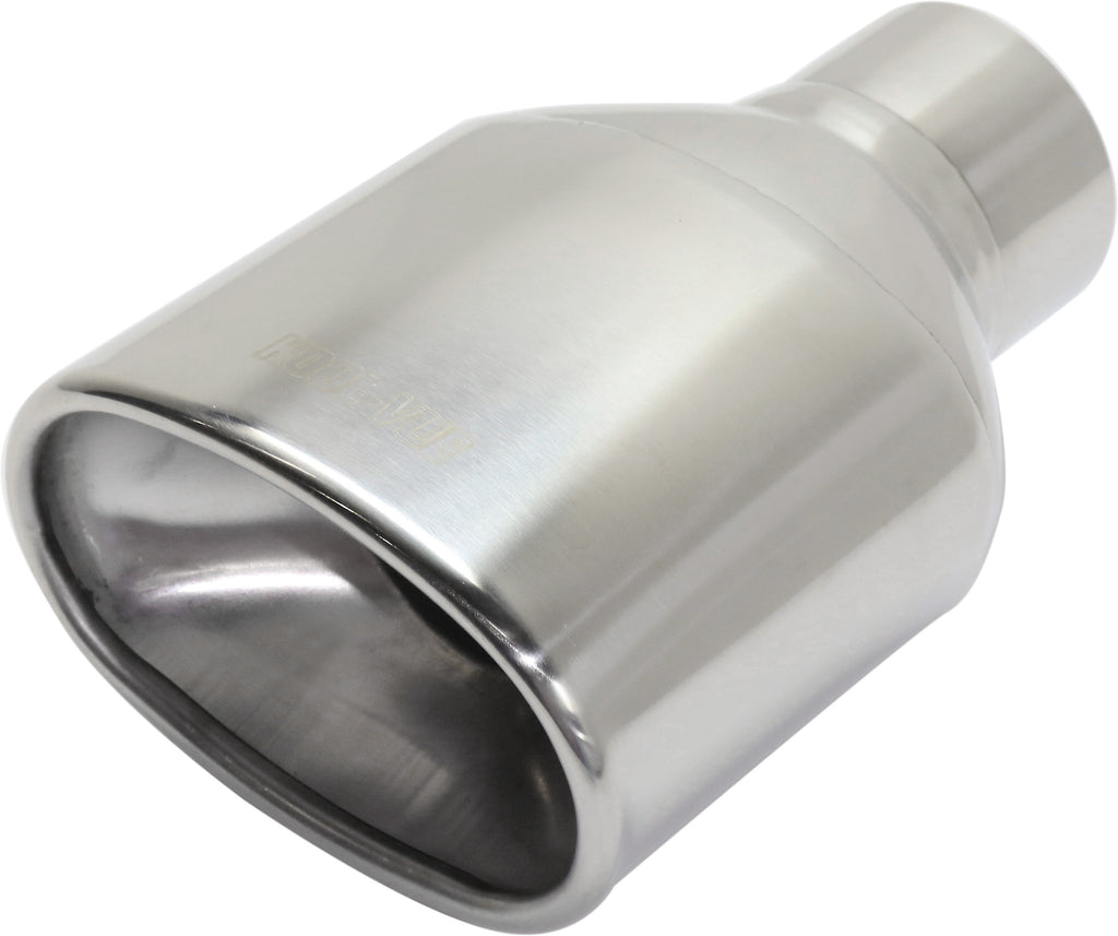 Stainless Steel Exhaust Tip Oval resonated 2.5\ inlet / 3.5\" outlet"