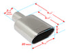 Universal Stainless Steel Exhaust Tip Oval Single Wall Rolled Edge
