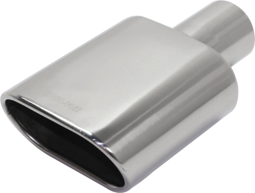 Universal Stainless Steel Exhaust Tip Oval Single Wall Rolled Edge