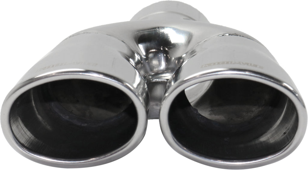 Stainless Steel Exhaust Tip Dual Oval Single Wall Slanted w/2.4 inch inlet