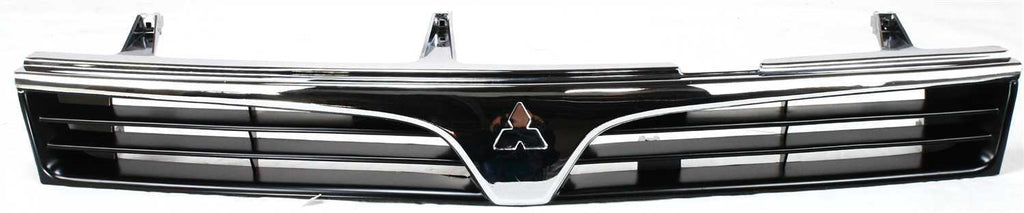 MIRAGE 97-01 GRILLE, ABS Plastic, Chrome Shell/Painted Black Insert, Sedan