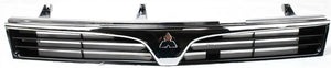MIRAGE 97-01 GRILLE, ABS Plastic, Chrome Shell/Painted Black Insert, Sedan