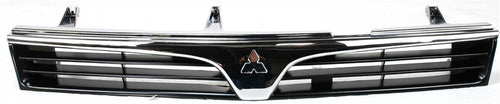 MIRAGE 97-01 GRILLE, ABS Plastic, Chrome Shell/Painted Black Insert, Sedan