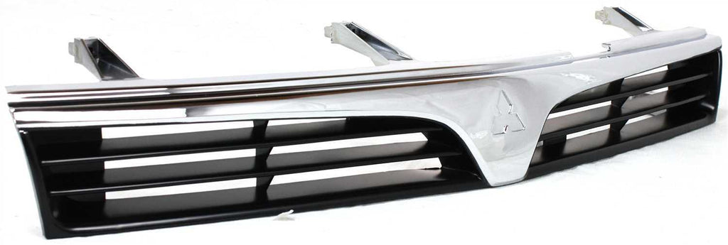 MIRAGE 97-01 GRILLE, ABS Plastic, Chrome Shell/Painted Black Insert, Sedan