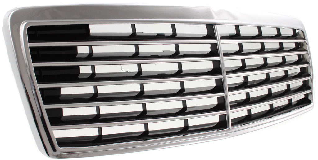 C-CLASS 94-96 GRILLE, Horizontal Bar Insert, Chrome Shell and Insert, w/ Frame and 11 Moldings, (202) Chassis