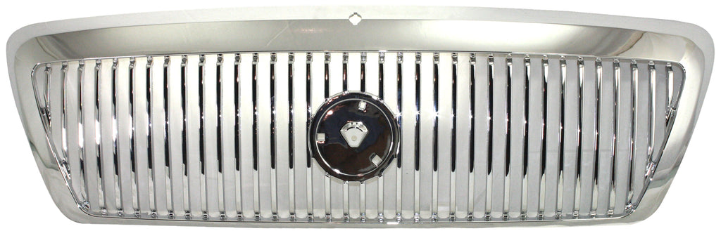 GRAND MARQUIS 03-05 GRILLE, Chrome Shell and Insert, Two Tone Chrome, w/o Emblem, w/ Hole
