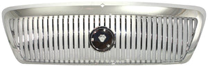 GRAND MARQUIS 03-05 GRILLE, Chrome Shell and Insert, Two Tone Chrome, w/o Emblem, w/ Hole