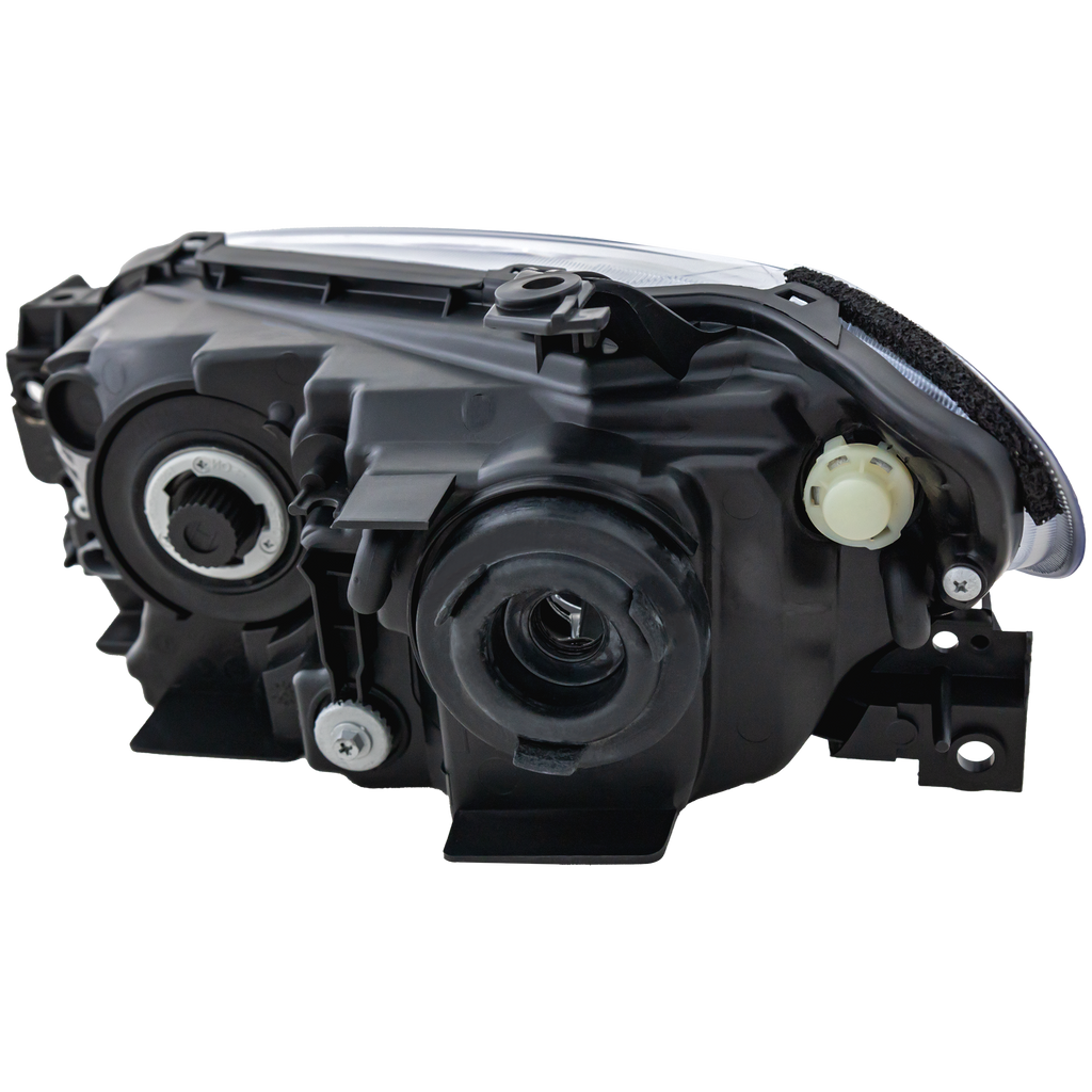 PROTEGE5 02-03 HEAD LAMP RH, Lens and Housing, Aluminum Bezel, Hatchback