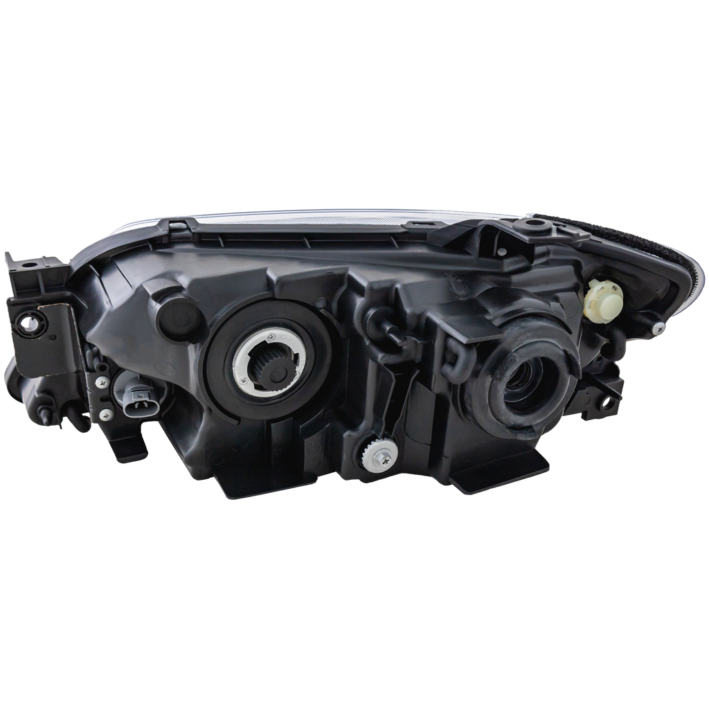 PROTEGE5 02-03 HEAD LAMP RH, Lens and Housing, Aluminum Bezel, Hatchback