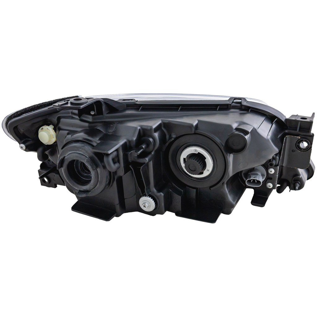 PROTEGE5 02-03 HEAD LAMP LH, Lens and Housing, Aluminum Bezel, Hatchback