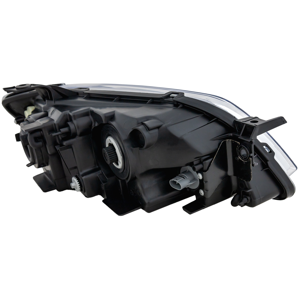 PROTEGE5 02-03 HEAD LAMP LH, Lens and Housing, Aluminum Bezel, Hatchback