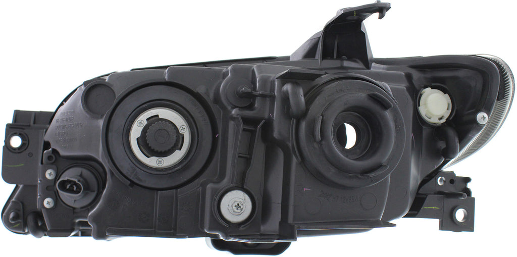 PROTEGE5 02-03 HEAD LAMP RH, Lens and Housing, Metal Coat Bezel, Hatchback