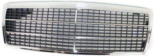 C-CLASS 94-97 GRILLE, Mesh Insert, Chrome Shell/Painted Gray Insert, (202 Chassis)