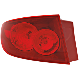 MAZDA 3 04-06 TAIL LAMP LH, Outer, Assembly, Red Lens, w/ Std Type Bumper, Sedan