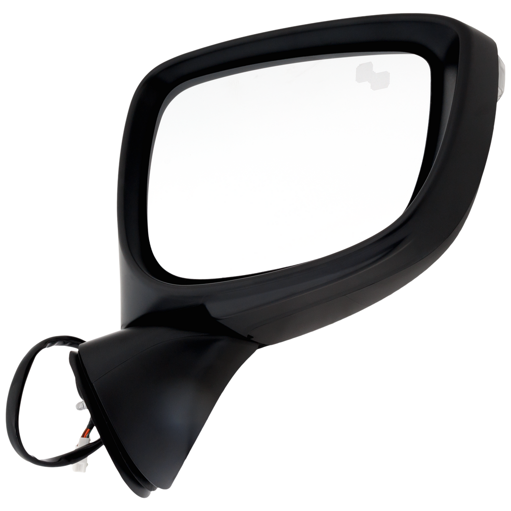 CX-5 15-16 MIRROR RH, Power, Manual Folding, Non-Heated, Paintable, w/ BSD in Glass and In-housing Signal Light, w/o Auto Dimming and Memory