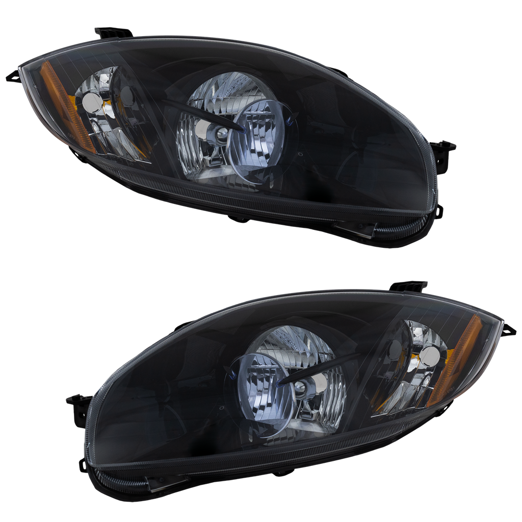 ECLIPSE 06-09 CLEAR HEAD LAMP RH AND LH, Lens and Housing, Black Interior