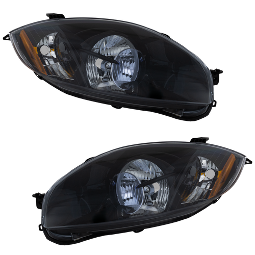ECLIPSE 06-09 CLEAR HEAD LAMP RH AND LH, Lens and Housing, Black Interior
