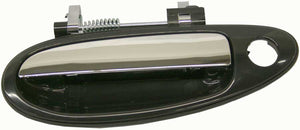 MAXIMA 95-97 FRONT EXTERIOR DOOR HANDLE LH, Smooth Black Bezel, Chrome Lever
