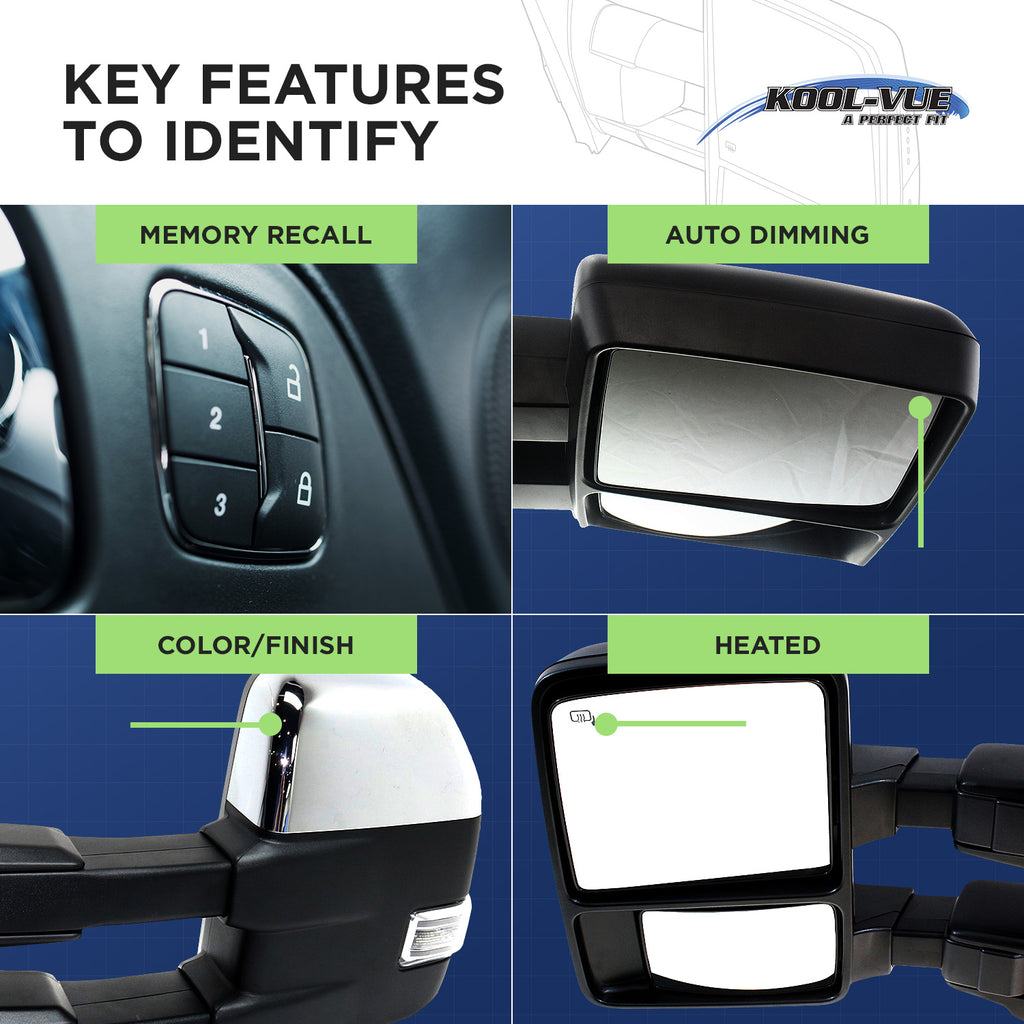 TITAN XD 16-19 TOWING MIRROR RH, Power, Manual Folding and Extending, Heated Upper Glass, Chrome, w/ BSD, Crew Cab, SL Model