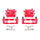 Red Powdercoated Caliper; Pair