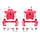 Red Powdercoated Caliper; Pair