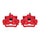 Red Powdercoated Caliper; Pair
