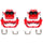 Red Powdercoated Caliper; Pair